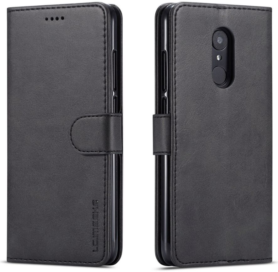 Xiaomi Redmi 8 PU Lederen Portemonnee Bookcase Hoesje Zwart afbeelding 2