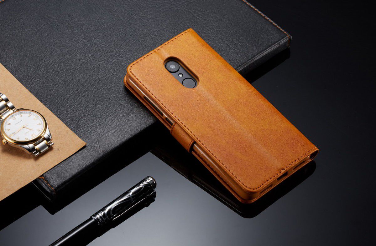 Xiaomi Redmi 8 PU Lederen Portemonnee Bookcase Hoesje Bruin afbeelding 6