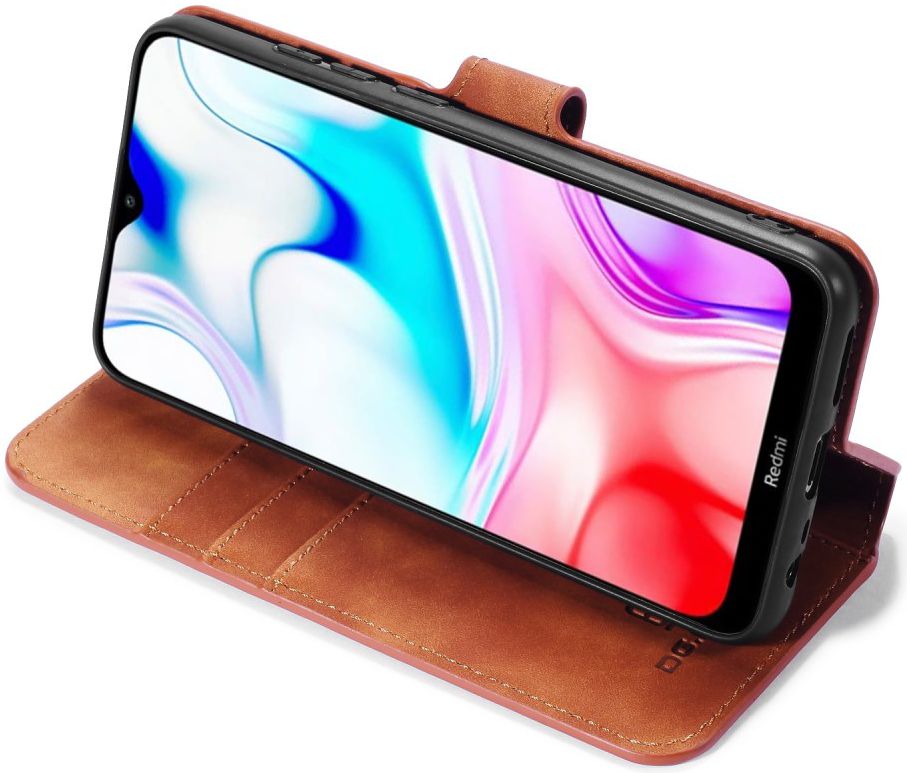 DG Ming Retro Portemonnee Xiaomi Redmi 8 Hoesje Bruin afbeelding 2