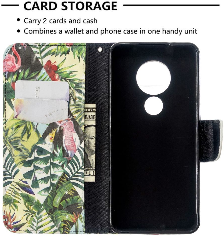 Nokia 6.2 / 7.2 Portemonnee Hoesje met Planten Print afbeelding 6