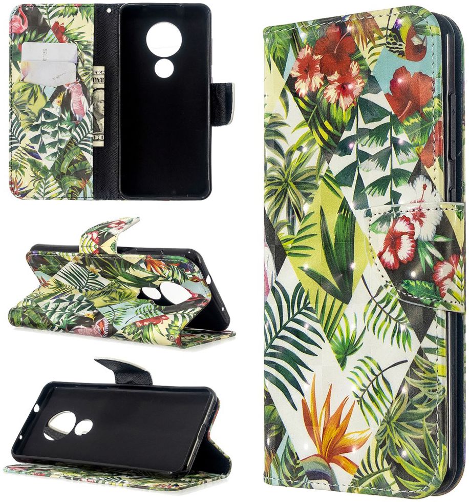 Nokia 6.2 / 7.2 Portemonnee Hoesje met Planten Print afbeelding 8