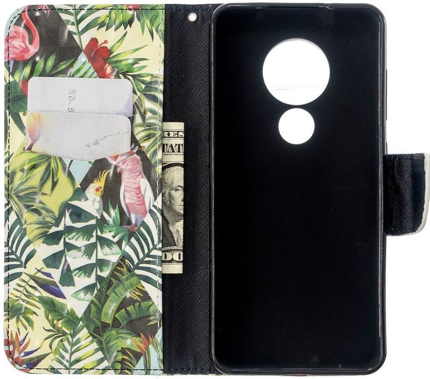 Nokia 6.2 / 7.2 Portemonnee Hoesje met Planten Print afbeelding 1