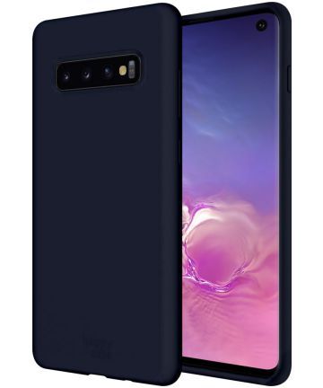 HappyCase Samsung Galaxy S10 Siliconen Back Cover Hoesje Donkerblauw Hoesjes