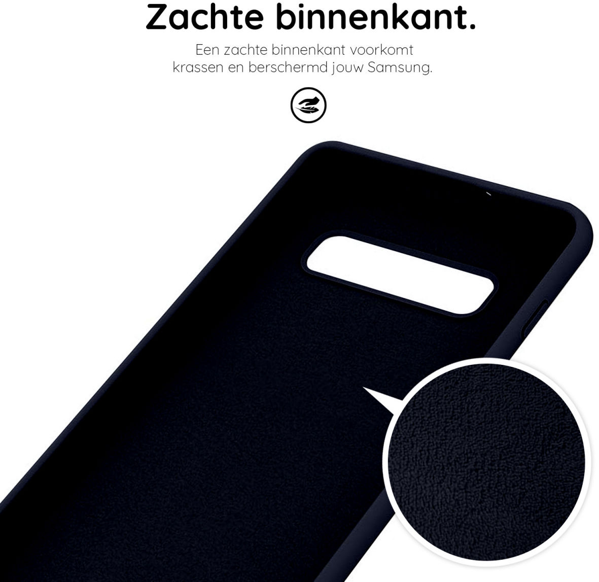 HappyCase Samsung Galaxy S10 Siliconen Back Cover Hoesje Donkerblauw afbeelding 6