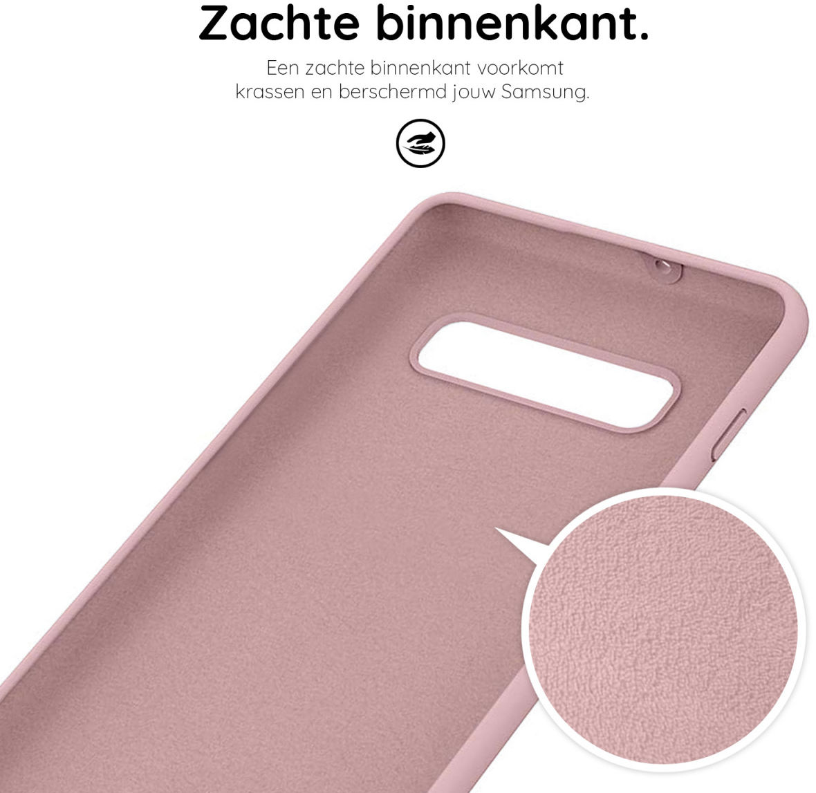 HappyCase Samsung Galaxy S10 Siliconen Back Cover Hoesje Roze afbeelding 6