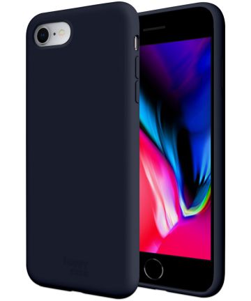 HappyCase Apple iPhone 7 / 8 Siliconen Back Cover Hoesje Donker Blauw Hoesjes