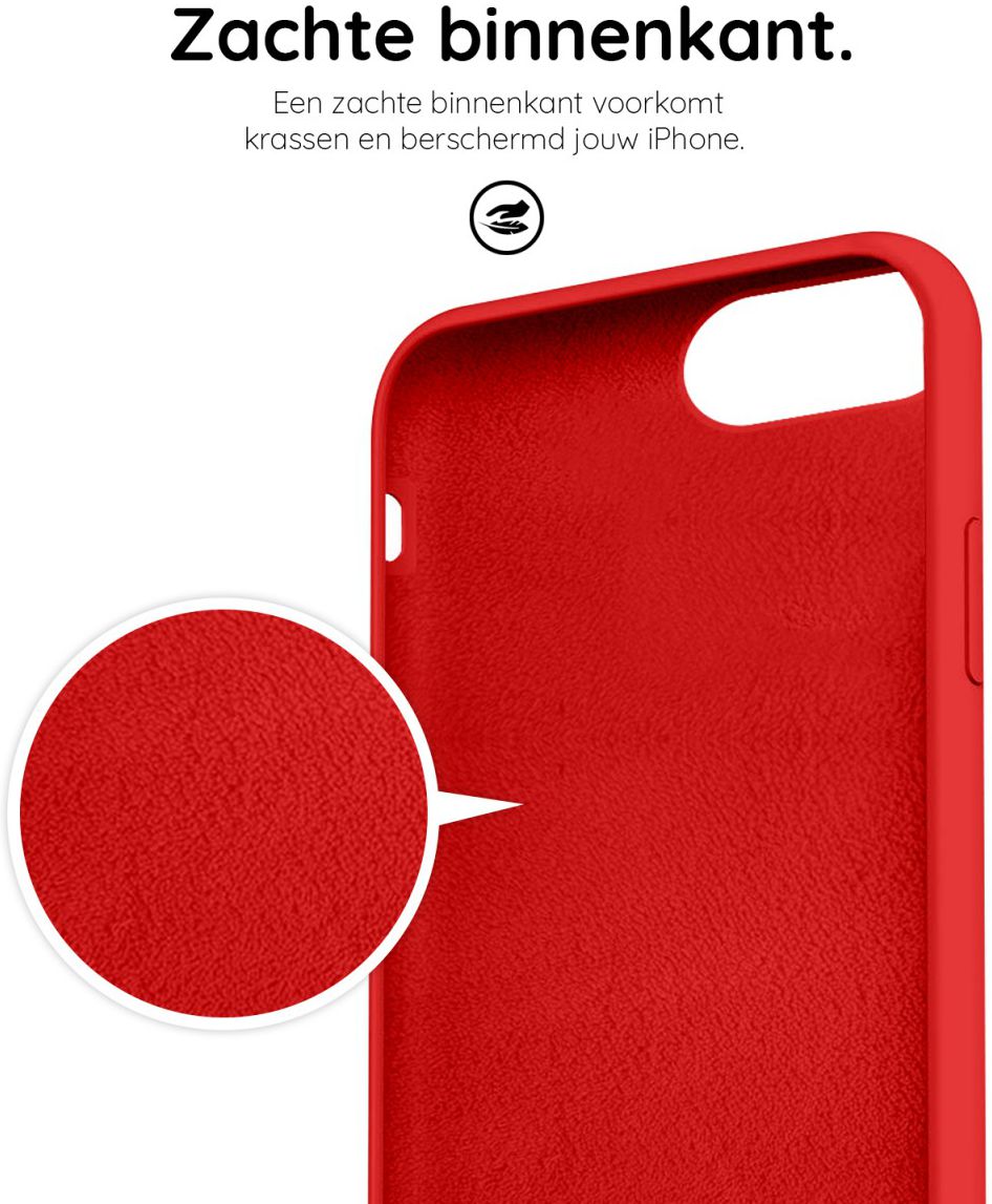 HappyCase Apple iPhone 7 / 8 Siliconen Back Cover Hoesje Rood afbeelding 7