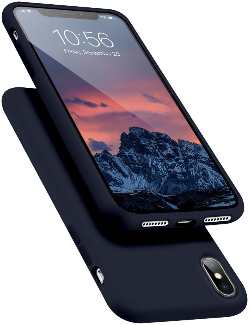 HappyCase Apple iPhone X(S) Siliconen Back Cover Hoesje Donker Blauw afbeelding 2