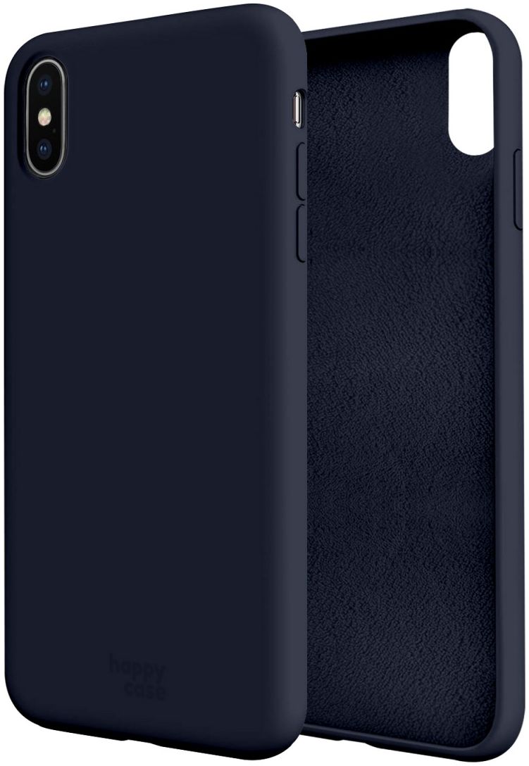 HappyCase Apple iPhone X(S) Siliconen Back Cover Hoesje Donker Blauw afbeelding 6