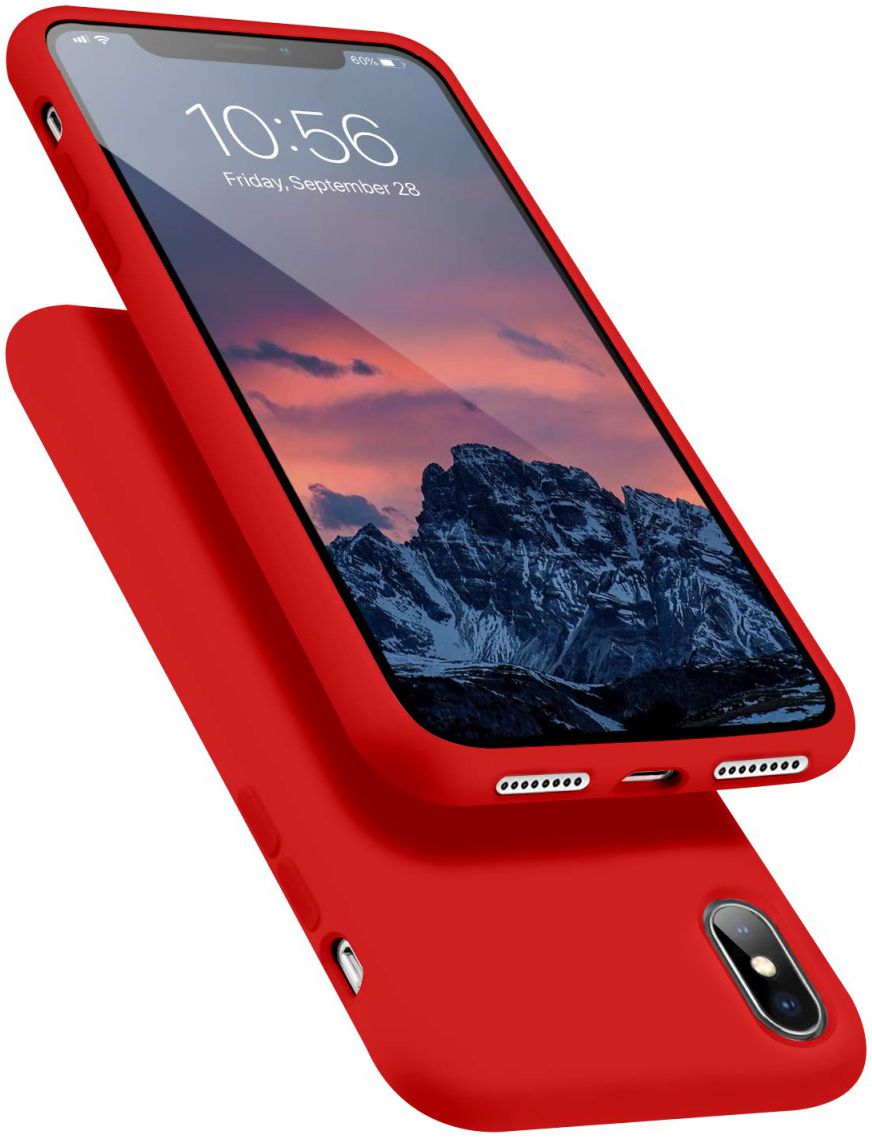 HappyCase Apple iPhone X(S) Siliconen Back Cover Hoesje Rood afbeelding 2