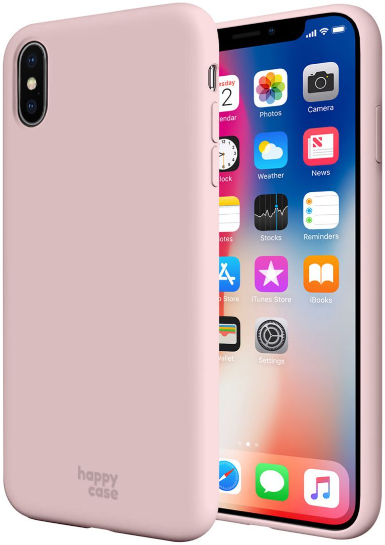 Komst terrorisme insect HappyCase Apple iPhone X(S) Siliconen Back Cover Hoesje Roze | GSMpunt.nl