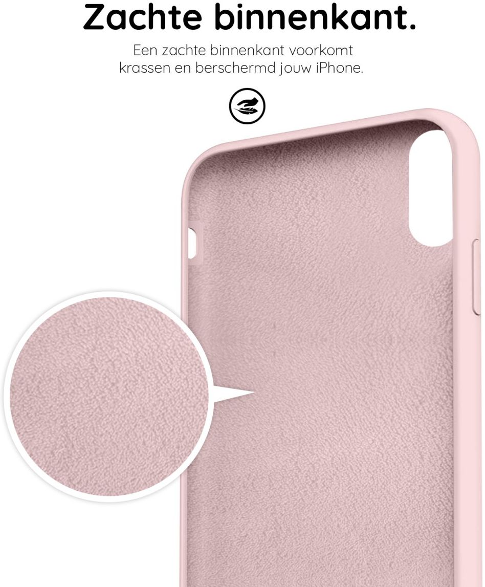HappyCase Apple iPhone X(S) Siliconen Back Cover Hoesje Roze afbeelding 10