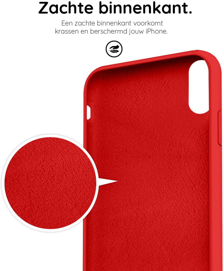 HappyCase Apple iPhone XR Hoesje Siliconen Back Cover Rood afbeelding 6
