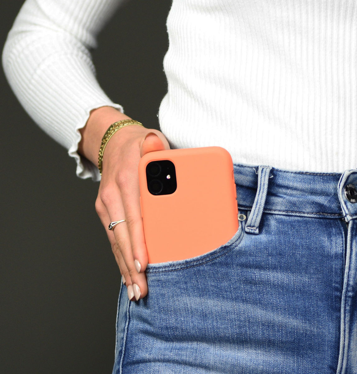 HappyCase Apple iPhone 11 Pro Siliconen Back Cover Hoesje Papaya afbeelding 6
