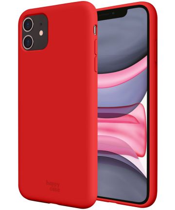 HappyCase Apple iPhone 11 Hoesje Siliconen Back Cover Rood Hoesjes