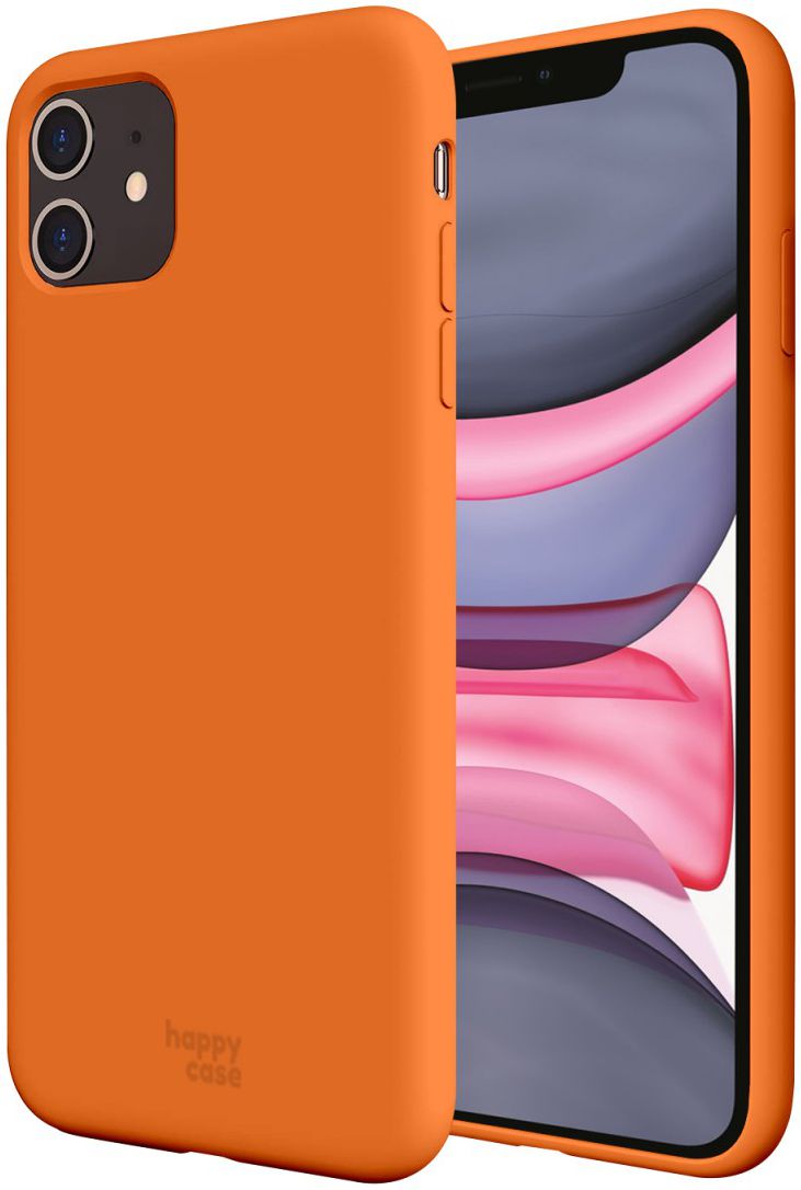 HappyCase Apple iPhone 11 Hoesje Siliconen Back Cover Papaya afbeelding 1