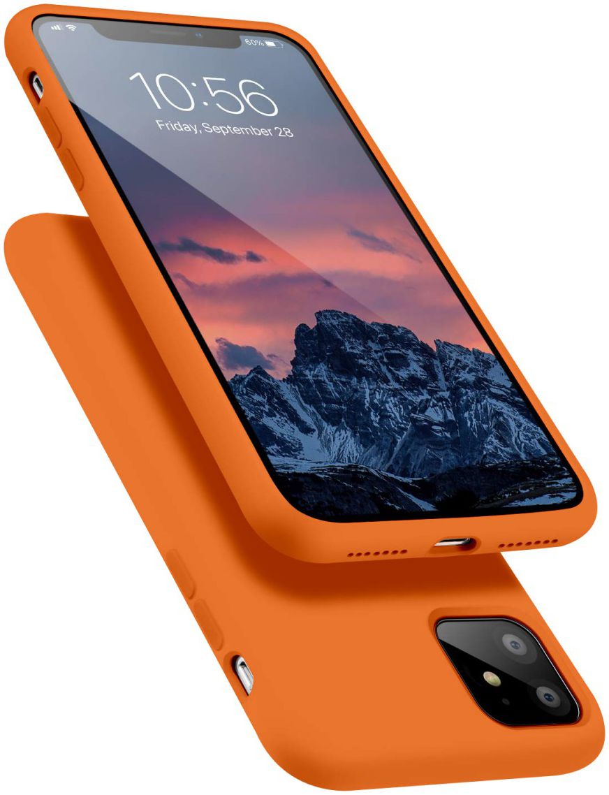 HappyCase Apple iPhone 11 Hoesje Siliconen Back Cover Papaya afbeelding 2