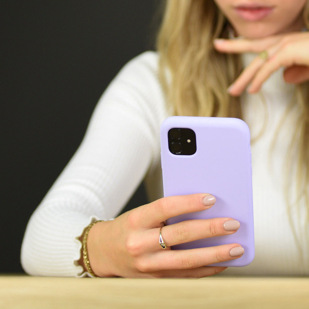 HappyCase Apple iPhone 11 Hoesje Siliconen Back Cover Paars afbeelding 4