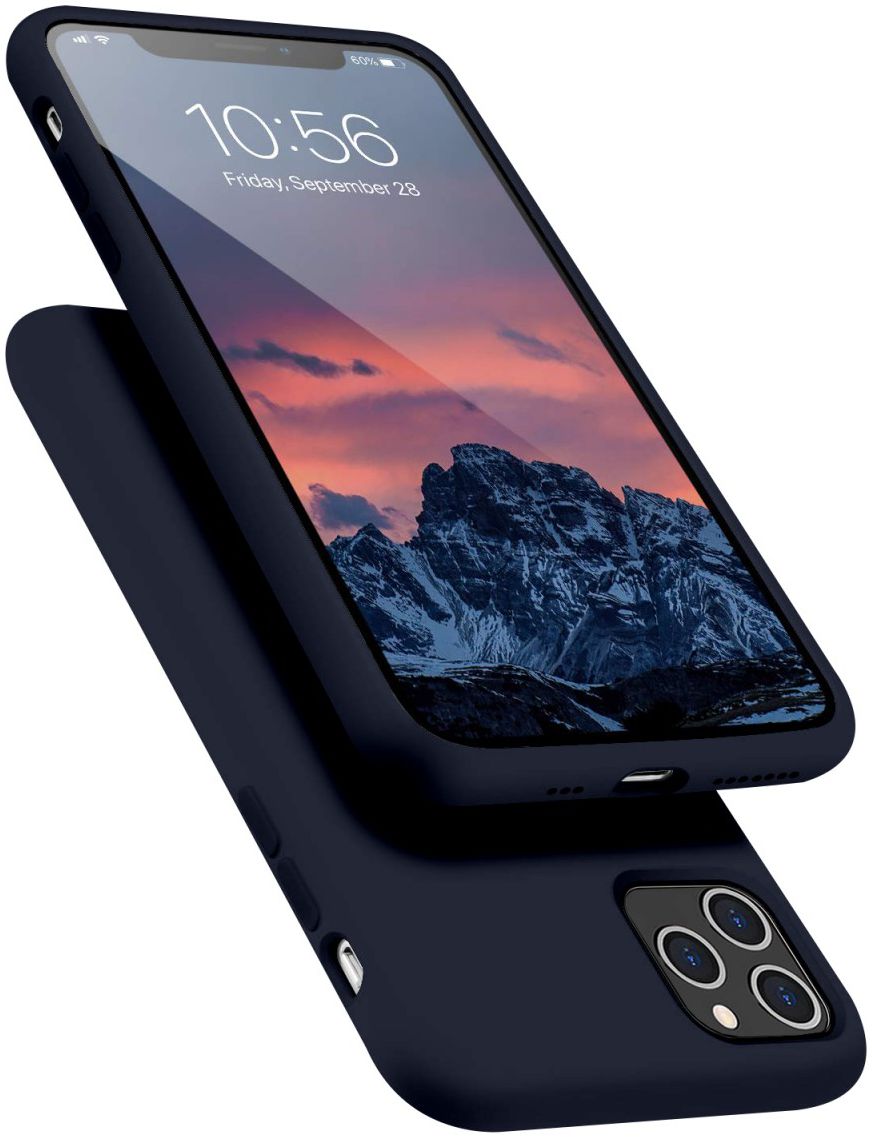 HappyCase iPhone 11 Pro Max Siliconen Back Cover Hoesje Donker Blauw afbeelding 2