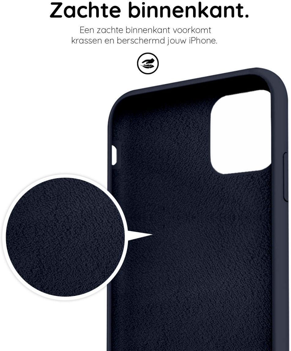 HappyCase iPhone 11 Pro Max Siliconen Back Cover Hoesje Donker Blauw afbeelding 7