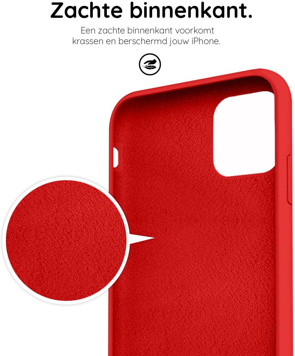 HappyCase iPhone 11 Pro Max Siliconen Back Cover Hoesje Rood afbeelding 7