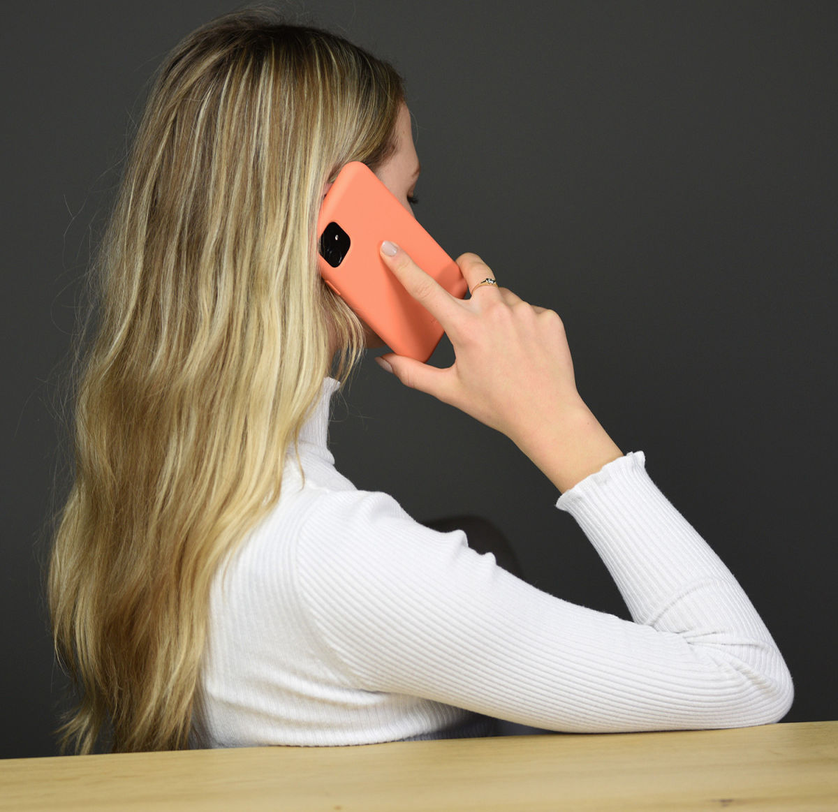 HappyCase iPhone 11 Pro Max Siliconen Back Cover Hoesje Papaya afbeelding 5