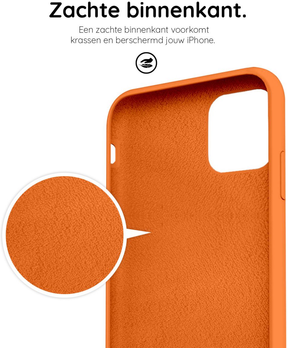 HappyCase iPhone 11 Pro Max Siliconen Back Cover Hoesje Papaya afbeelding 7