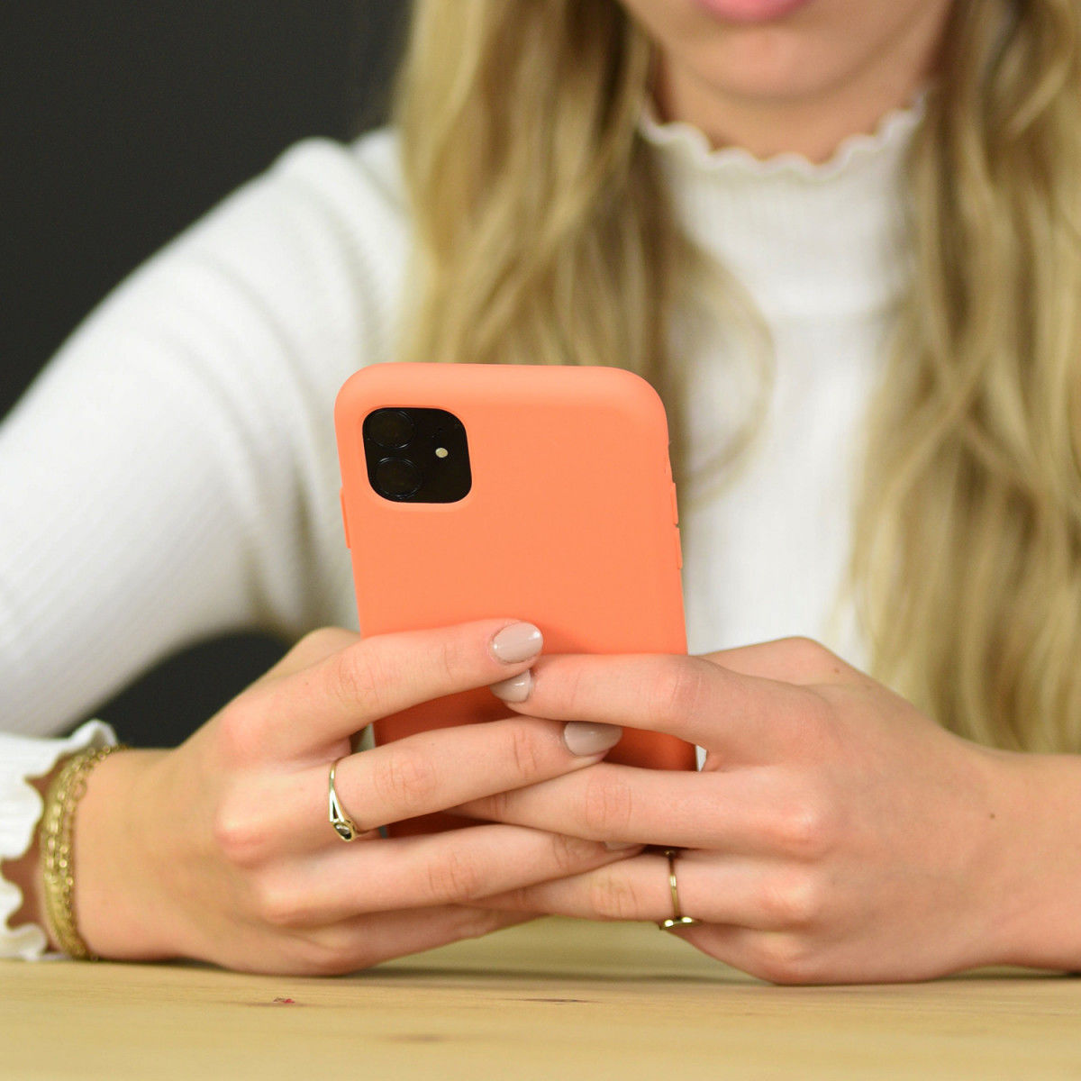 HappyCase iPhone 11 Pro Max Siliconen Back Cover Hoesje Papaya afbeelding 4