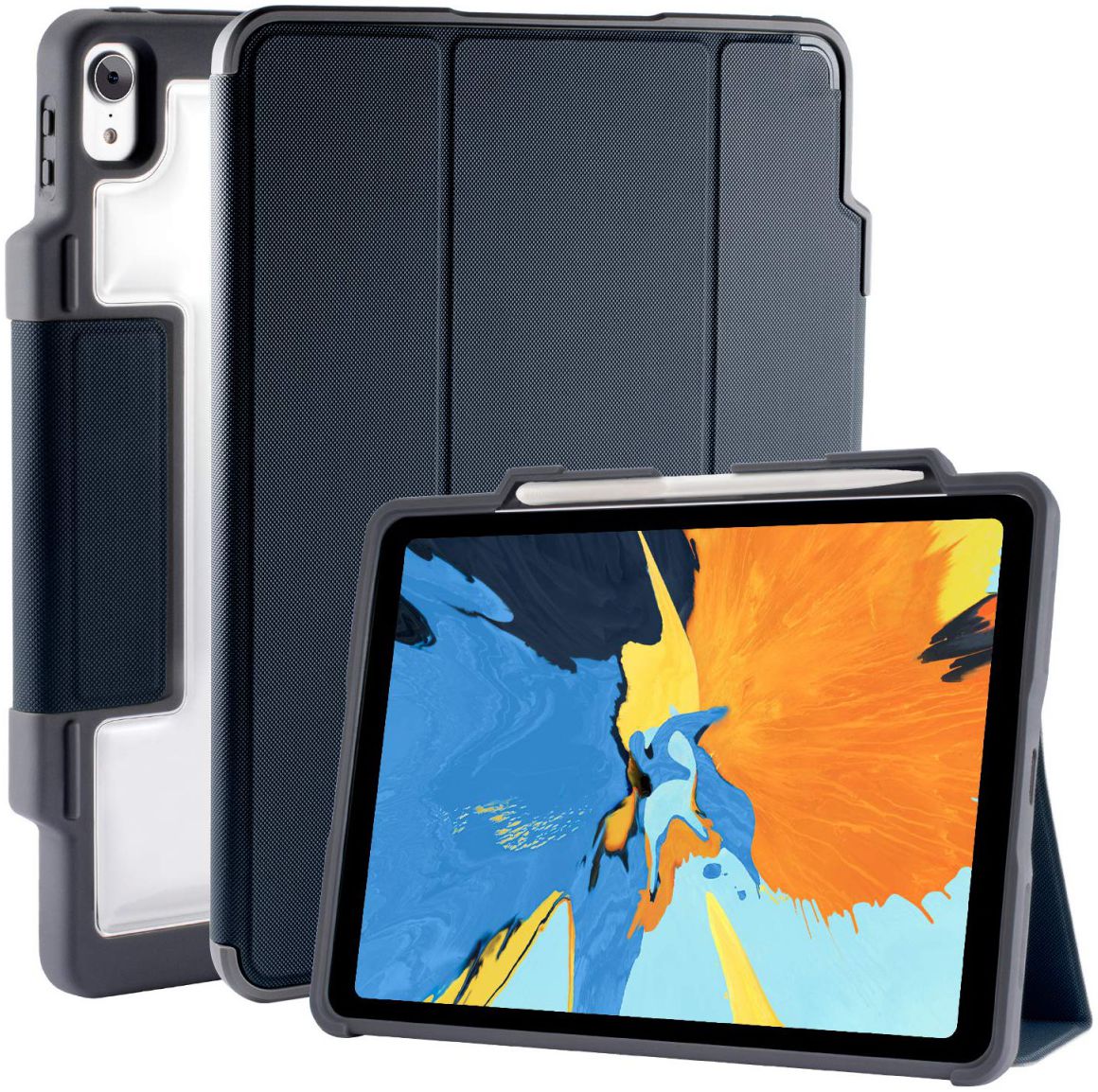 STM Dux Apple iPad Pro 12.9 2018 Flip Hoes Blauw afbeelding 5