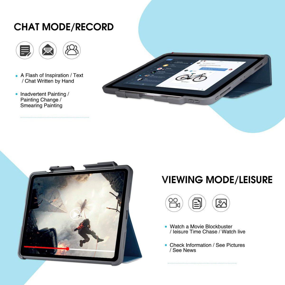 STM Dux Apple iPad Pro 12.9 2018 Flip Hoes Blauw afbeelding 9