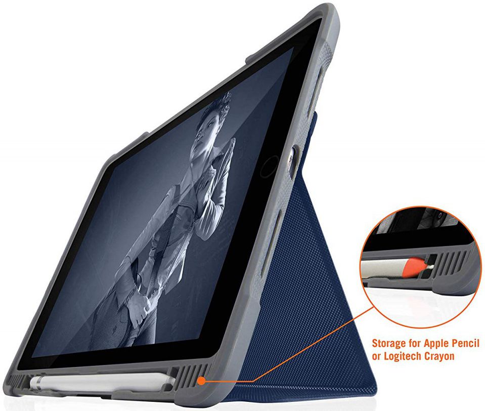STM Dux Plus Duo Apple iPad 2017 / 2018 / Air / Air 2 Flip Hoes Blauw afbeelding 6