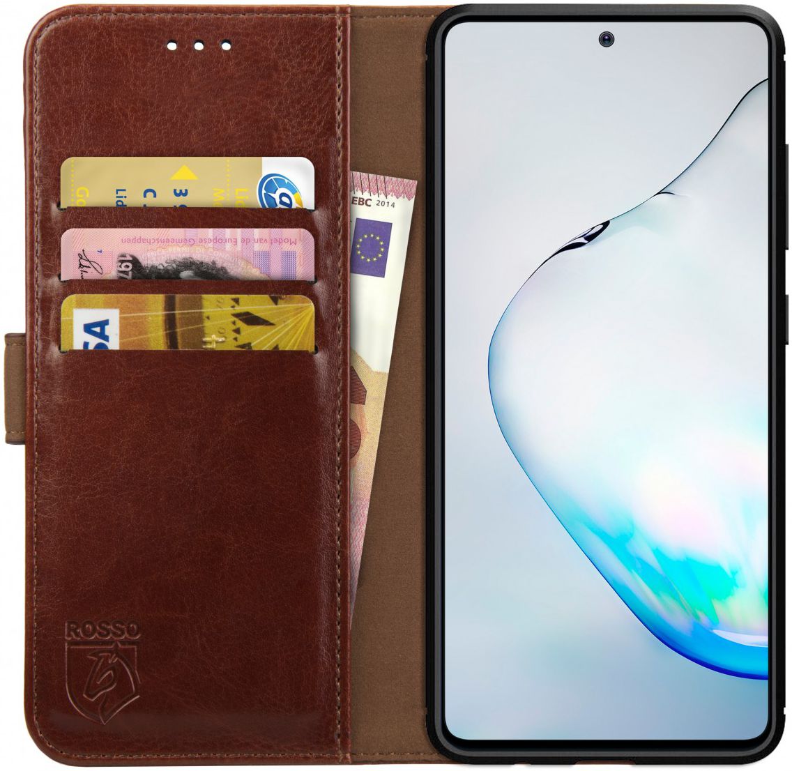 Rosso Element Samsung Galaxy Note 10 Lite Hoesje Book Cover Bruin afbeelding 1