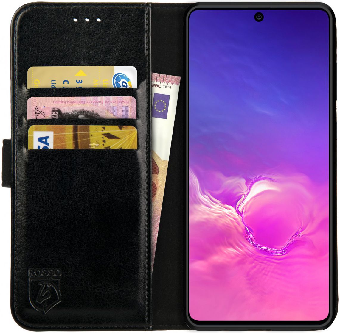 Rosso Element Samsung Galaxy S10 Lite Hoesje Book Cover Zwart afbeelding 1
