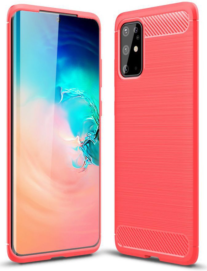 Samsung Galaxy S20 Plus Hoesje Geborsteld TPU Rood afbeelding 5