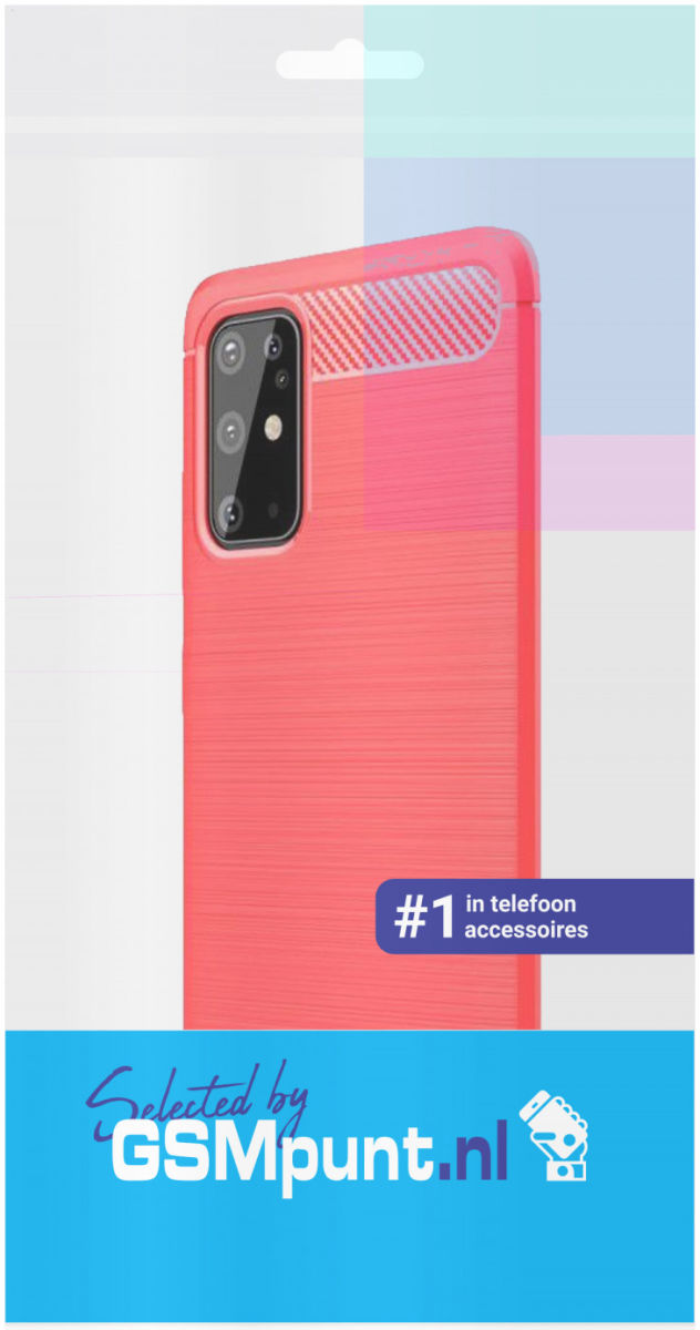 Samsung Galaxy S20 Plus Hoesje Geborsteld TPU Rood afbeelding 2