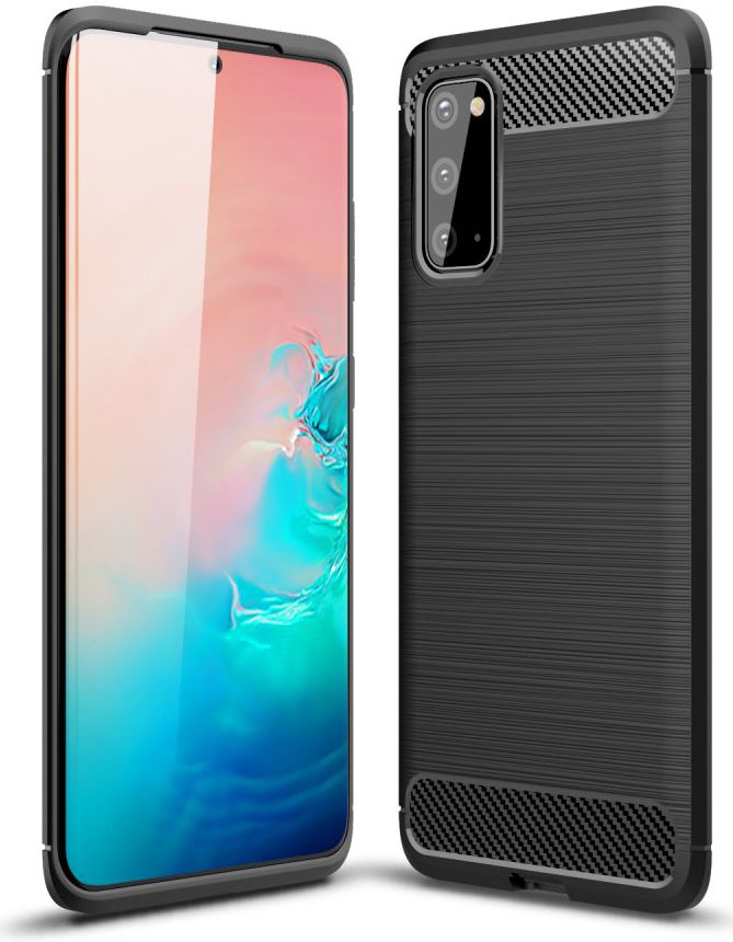 Samsung Galaxy S20 Hoesje Geborsteld TPU Flexibele Back Cover Zwart afbeelding 5