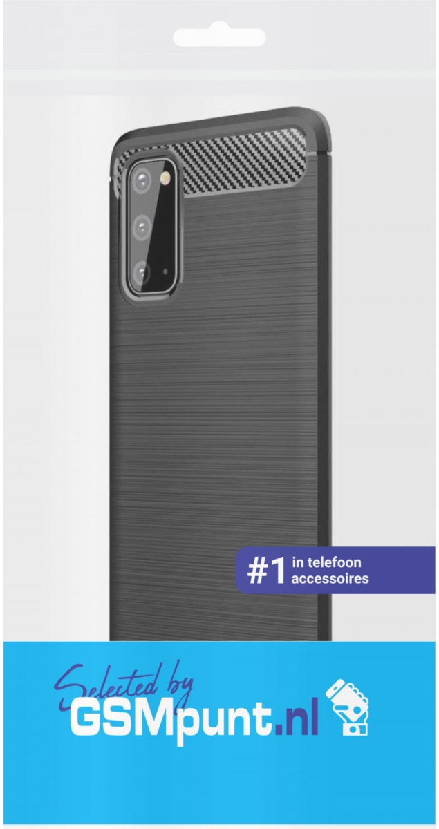 Samsung Galaxy S20 Hoesje Geborsteld TPU Flexibele Back Cover Zwart afbeelding 2