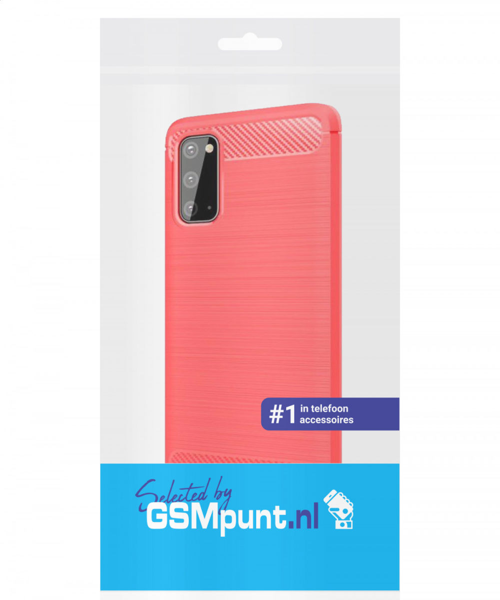 Samsung Galaxy S20 Hoesje Geborsteld TPU Flexibele Back Cover Rood afbeelding 2