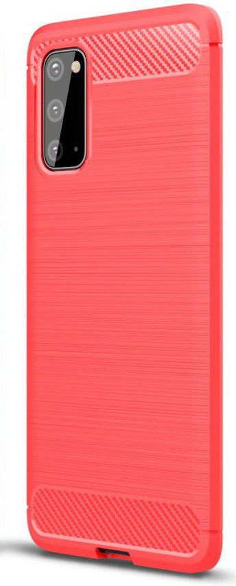 Samsung Galaxy S20 Hoesje Geborsteld TPU Flexibele Back Cover Rood afbeelding 1