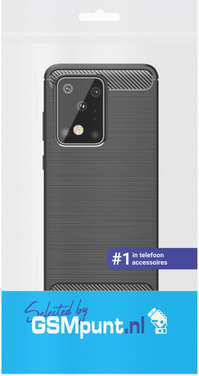 Samsung Galaxy S20 Ultra Geborsteld TPU Hoesje Zwart afbeelding 2
