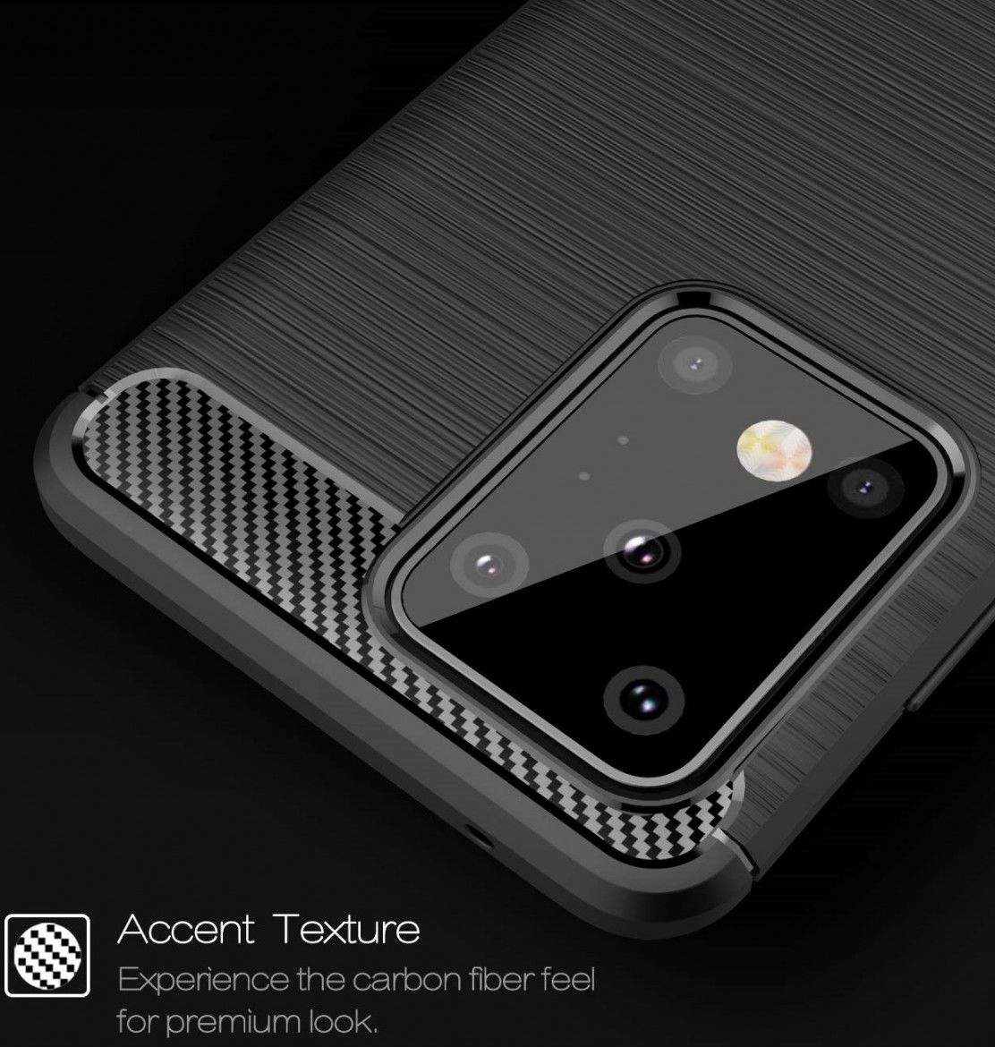 Samsung Galaxy S20 Ultra Geborsteld TPU Hoesje Zwart afbeelding 5