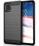 Samsung Galaxy Note 10 Lite Geborsteld TPU Hoesje Zwart