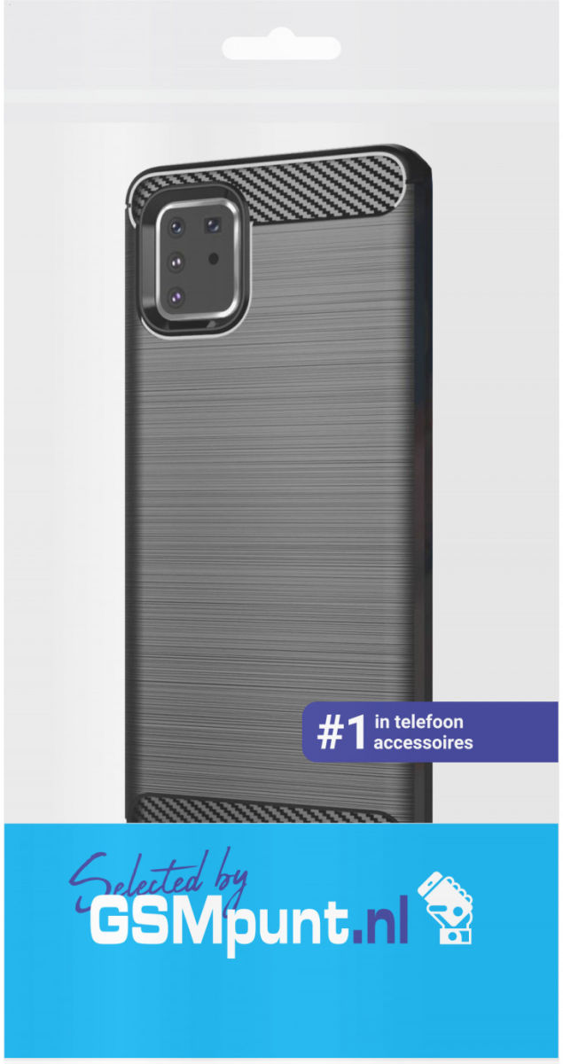 Samsung Galaxy Note 10 Lite Geborsteld TPU Hoesje Zwart afbeelding 2
