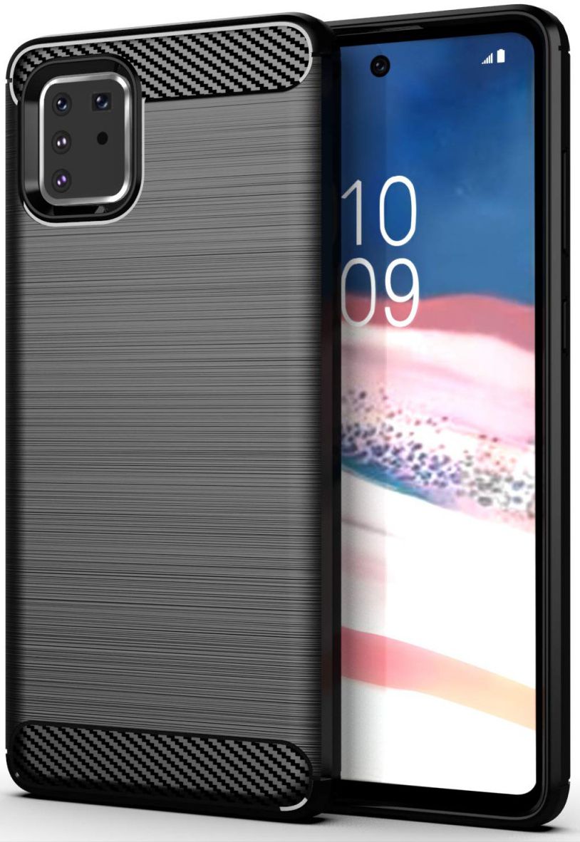 Samsung Galaxy Note 10 Lite Geborsteld TPU Hoesje Zwart afbeelding 1