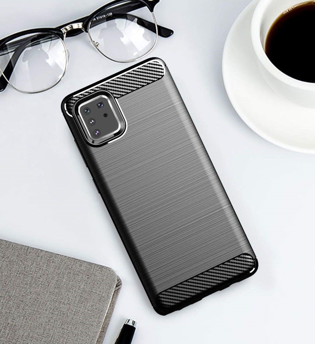 Samsung Galaxy Note 10 Lite Geborsteld TPU Hoesje Zwart afbeelding 4