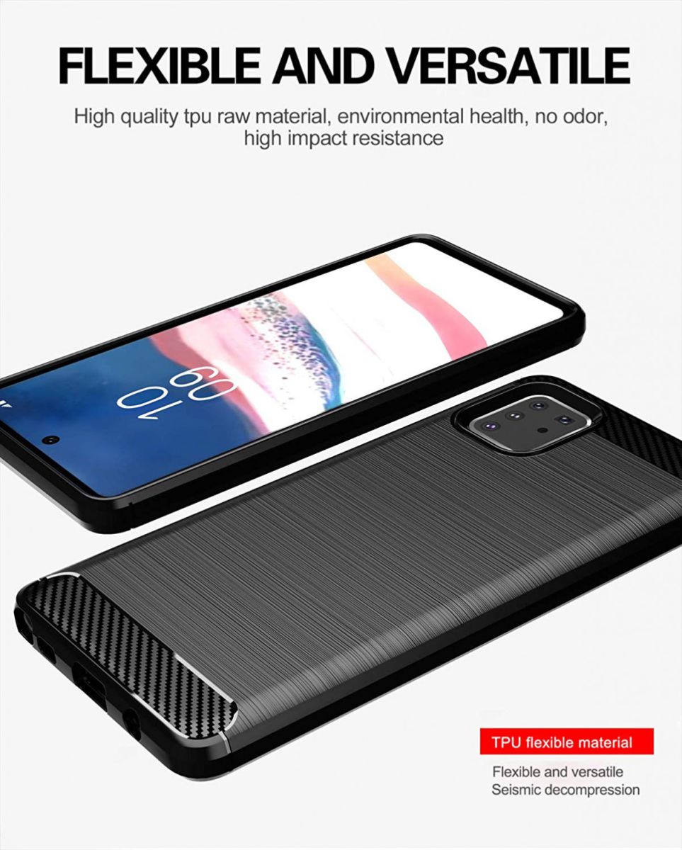Samsung Galaxy Note 10 Lite Geborsteld TPU Hoesje Zwart afbeelding 5