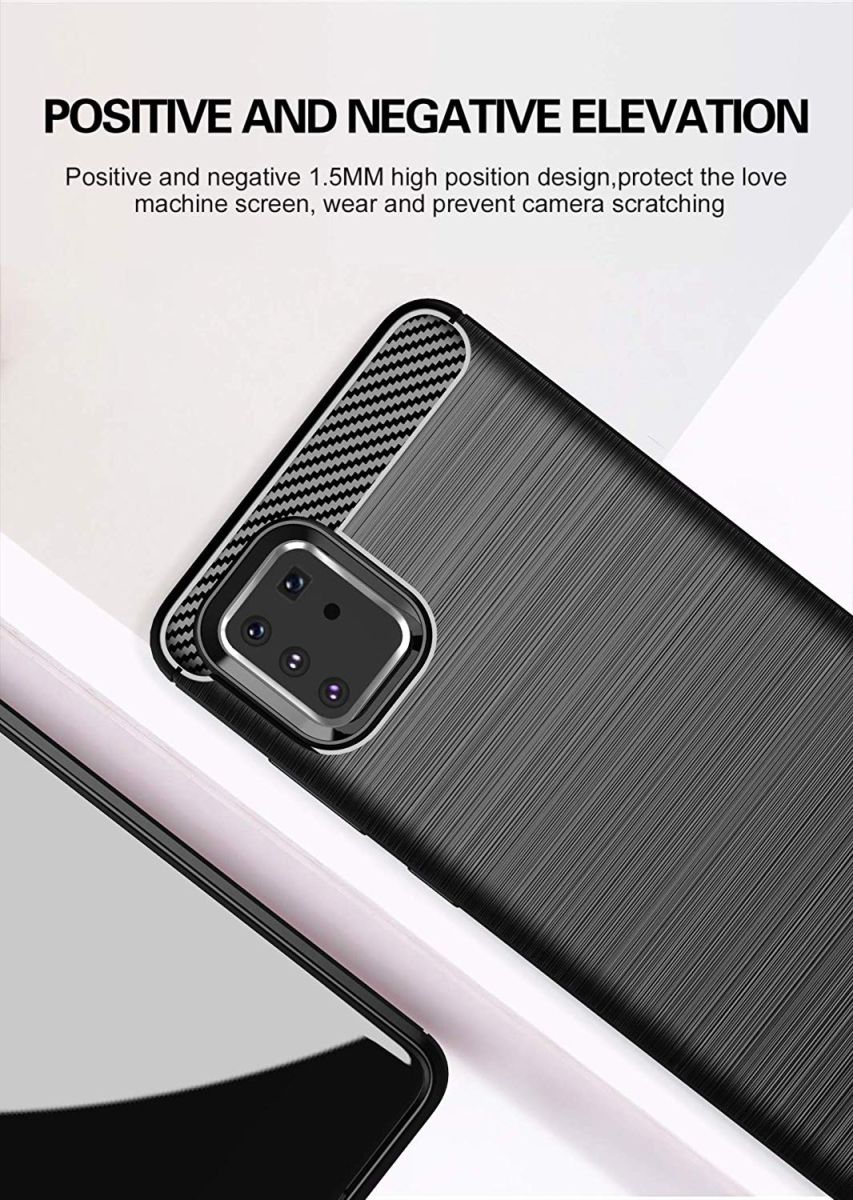 Samsung Galaxy Note 10 Lite Geborsteld TPU Hoesje Zwart afbeelding 6
