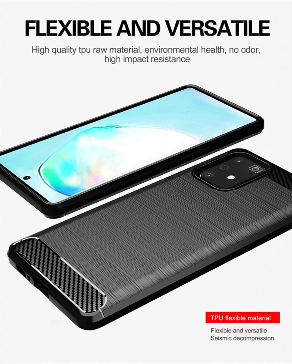 Samsung Galaxy S10 Lite Geborsteld TPU Hoesje Zwart afbeelding 5