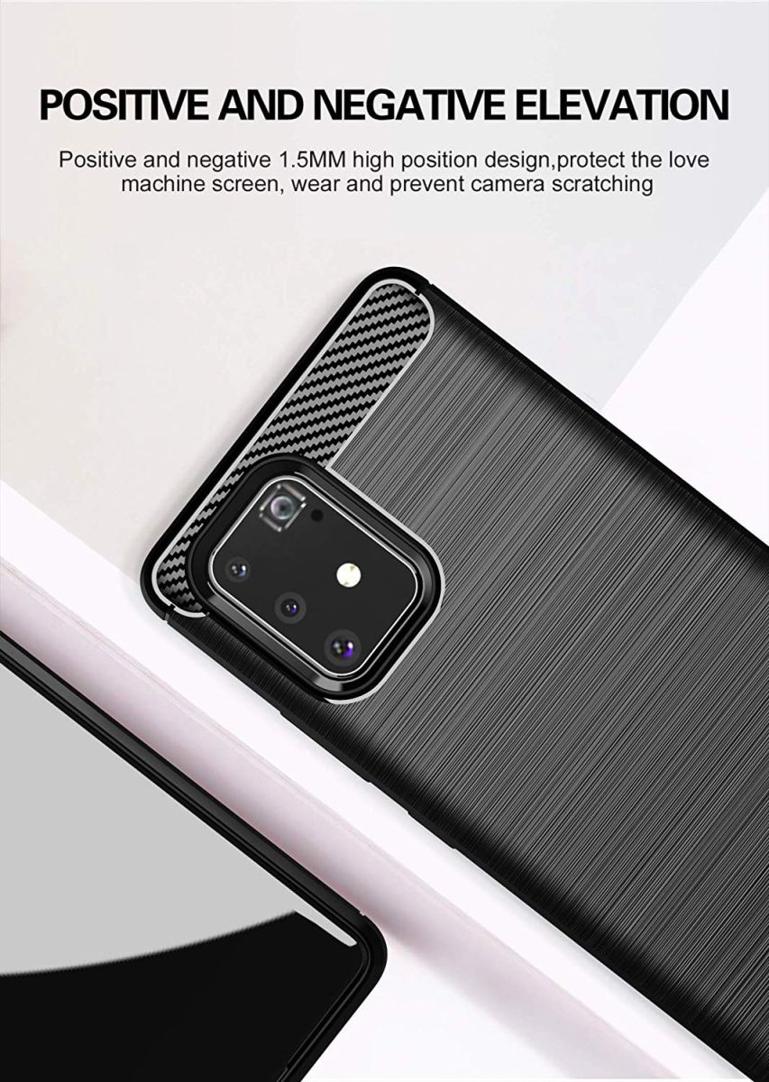 Samsung Galaxy S10 Lite Geborsteld TPU Hoesje Zwart afbeelding 6