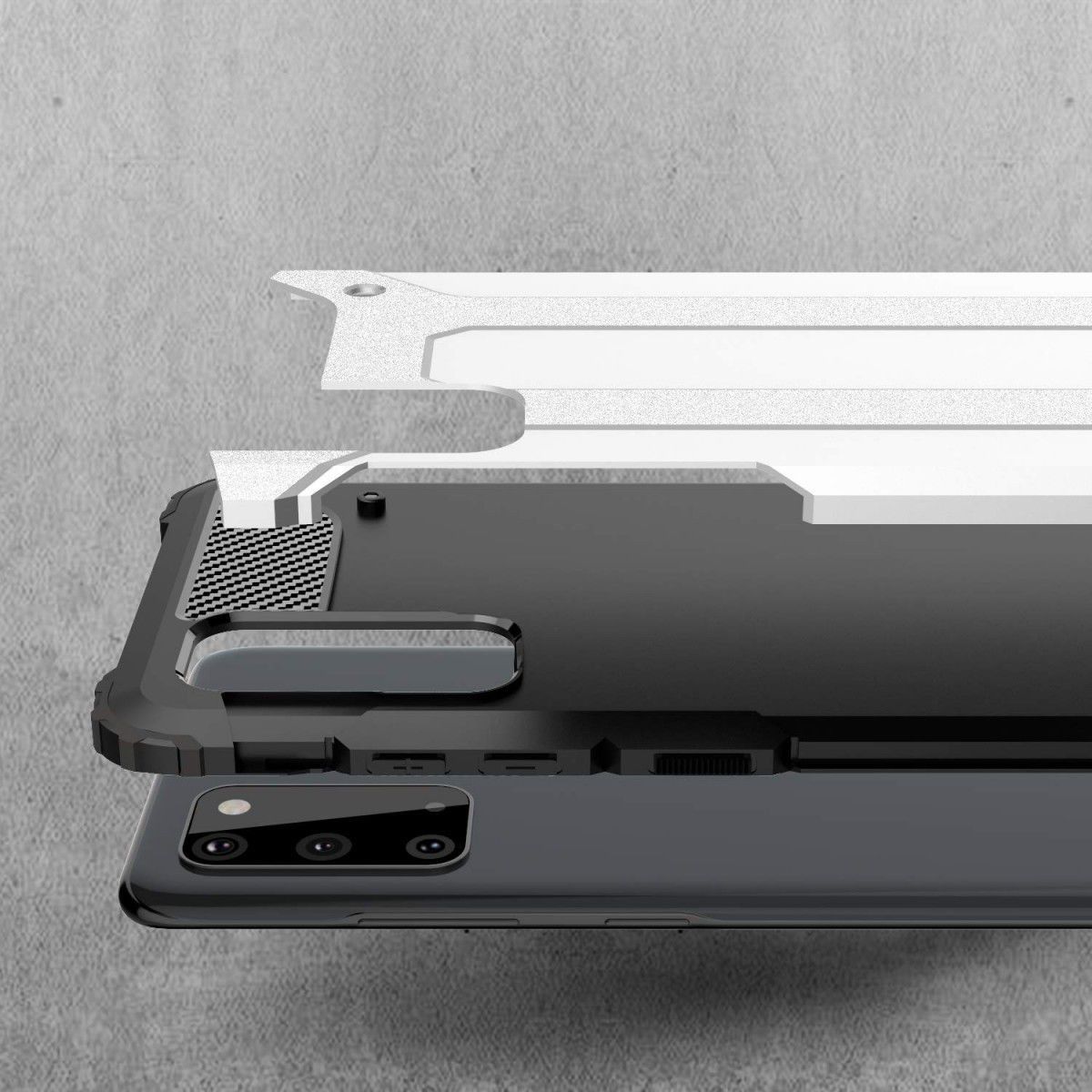 Samsung Galaxy S20 Plus Hoesje Shock Proof Hybride Back Cover Zwart afbeelding 3
